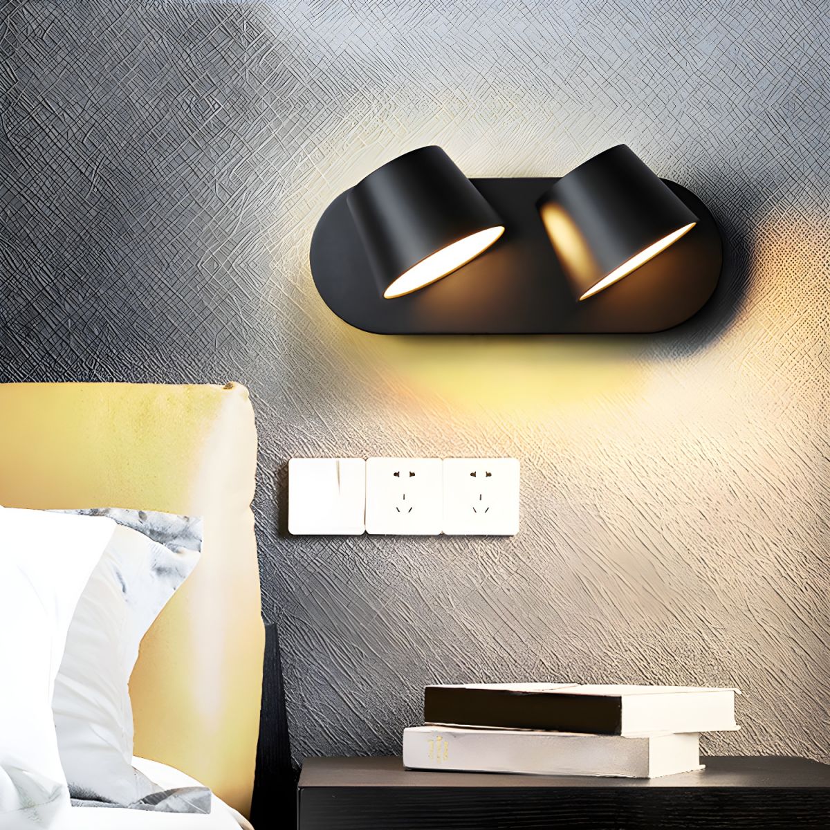 Angle Adjustable Wall Lamp | Metal & Acrylic | Black or White