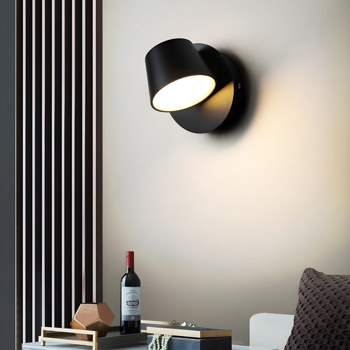 Angle Adjustable Wall Lamp | Metal & Acrylic | Black or White