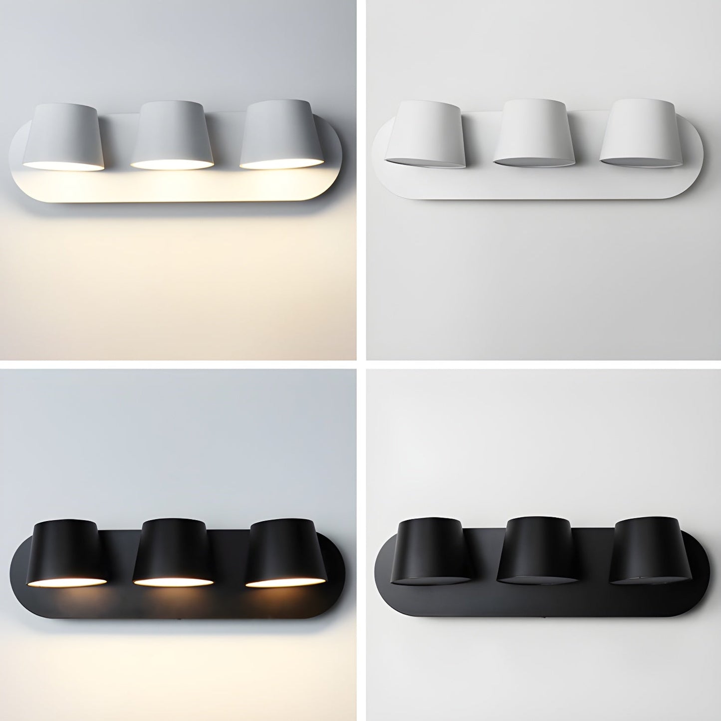 Angle Adjustable Wall Lamp | Metal & Acrylic | Black or White