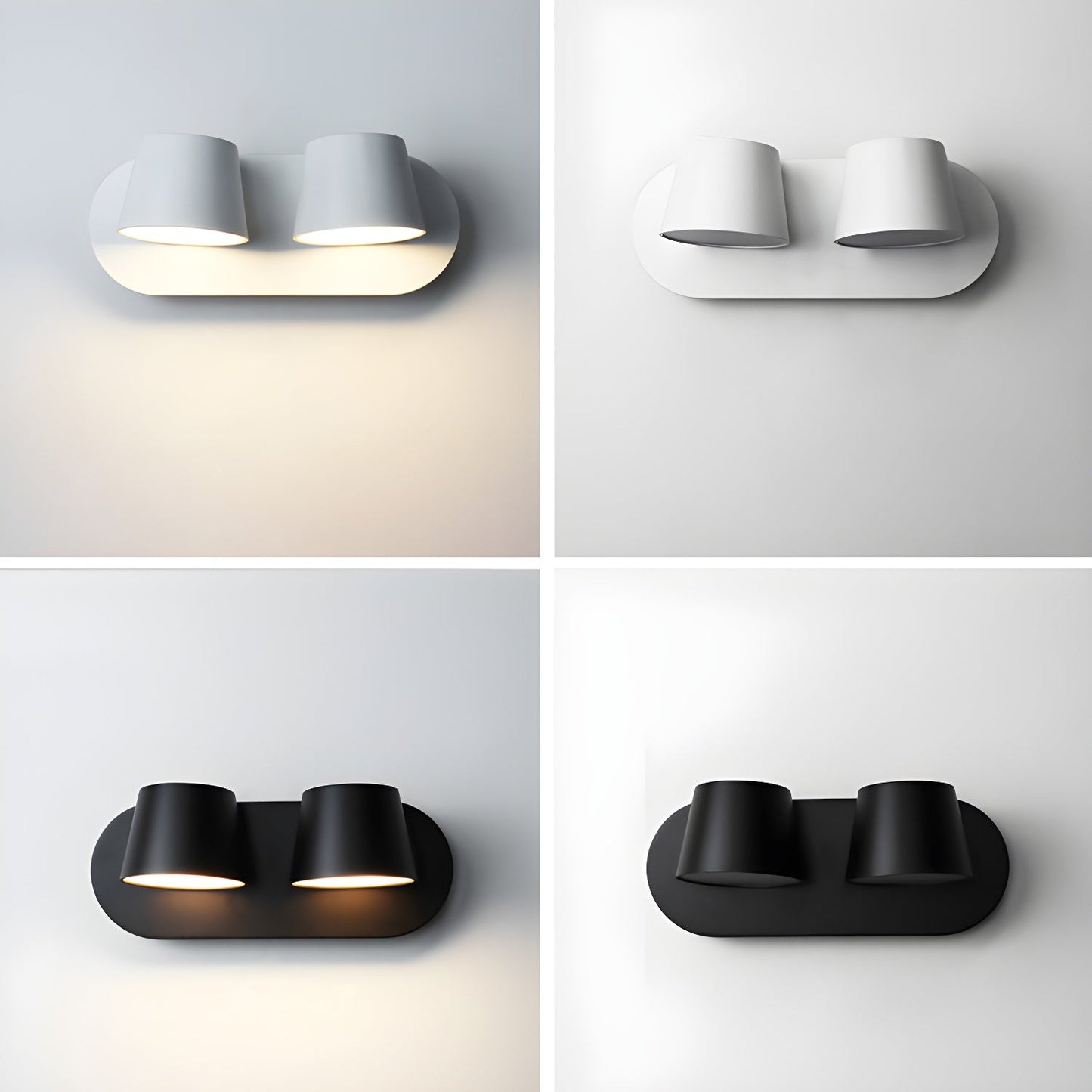 Angle Adjustable Wall Lamp | Metal & Acrylic | Black or White