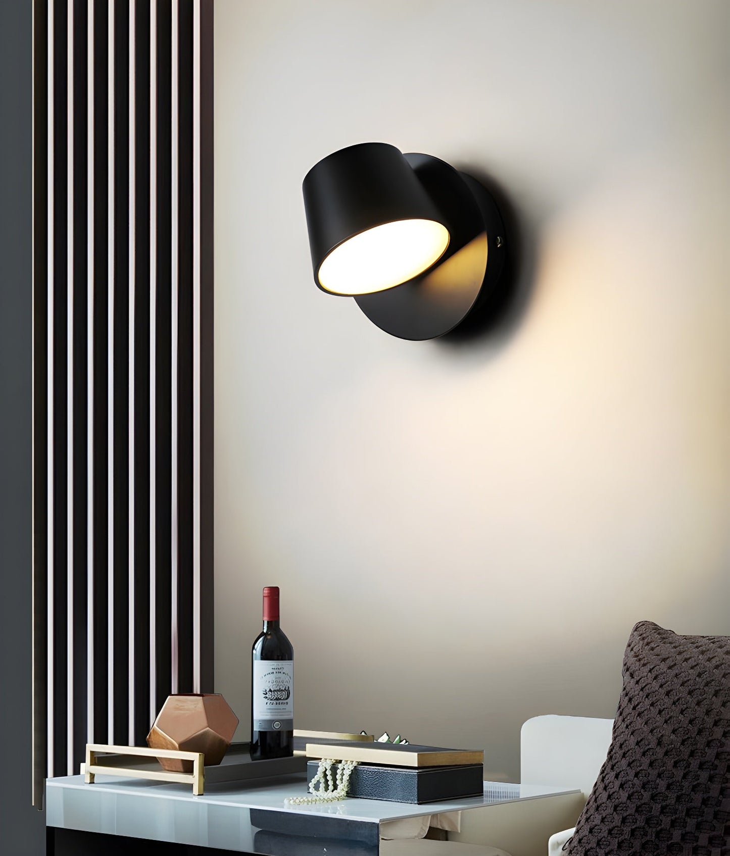 Angle Adjustable Wall Lamp | Metal & Acrylic | Black or White
