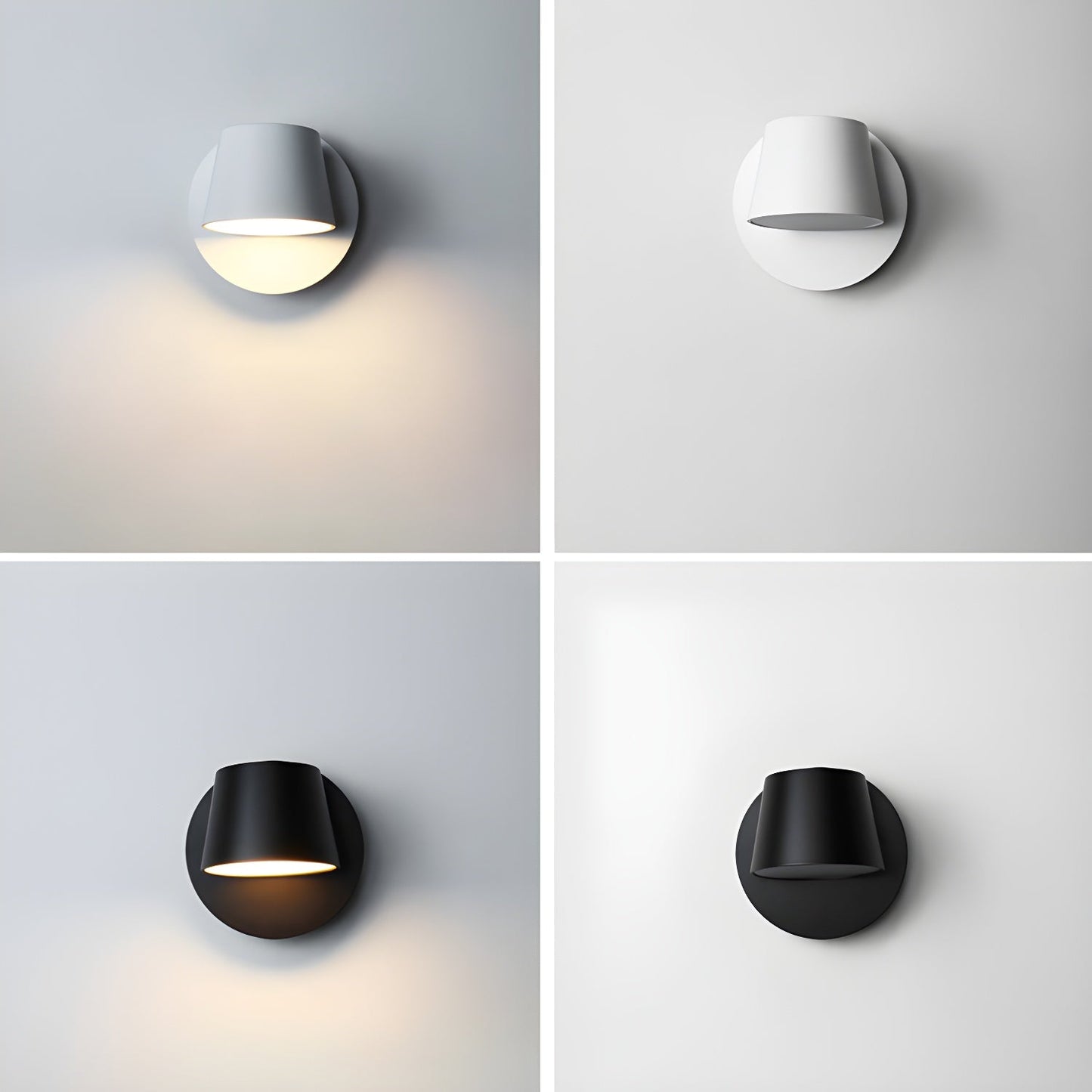 Angle Adjustable Wall Lamp | Metal & Acrylic | Black or White