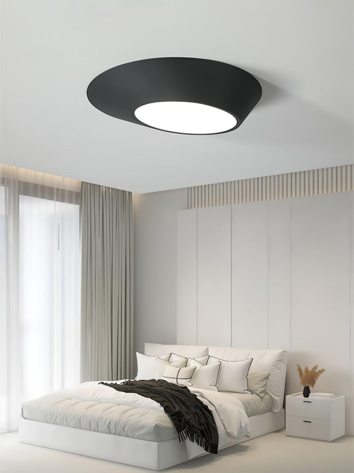 Angled Ceiling Light | Iron, Metal, Acrylic | Black, White