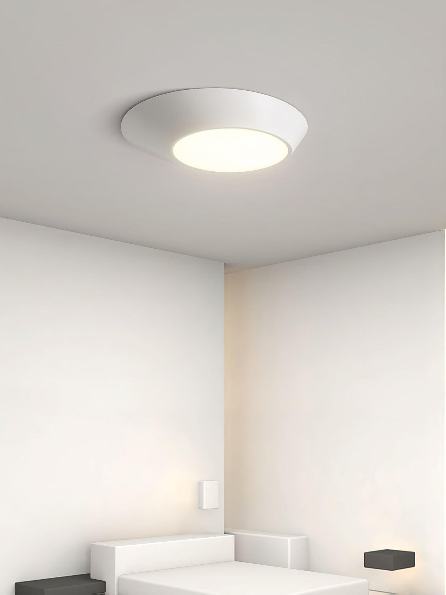 Angled Ceiling Light | Iron, Metal, Acrylic | Black, White