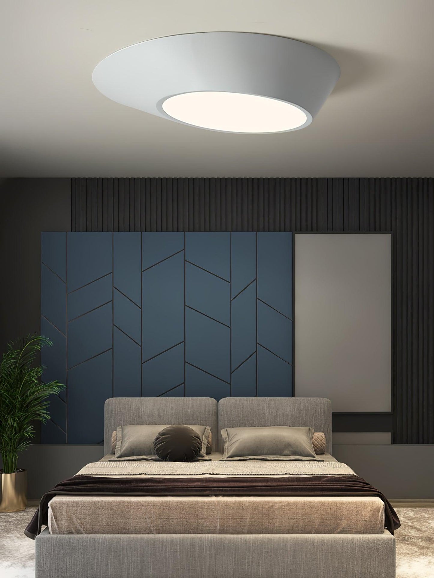 Angled Ceiling Light | Iron, Metal, Acrylic | Black, White