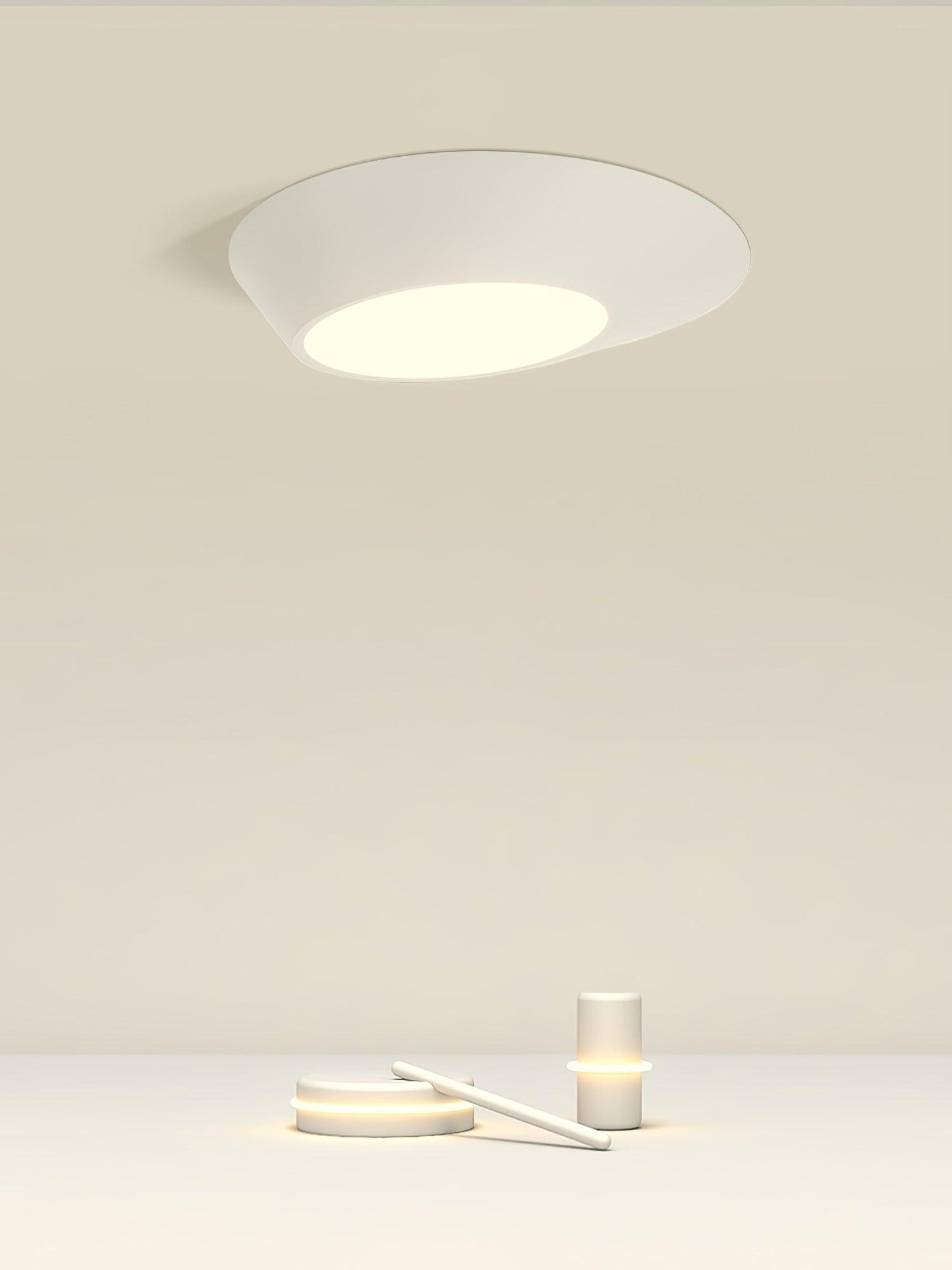 Angled Ceiling Light | Iron, Metal, Acrylic | Black, White