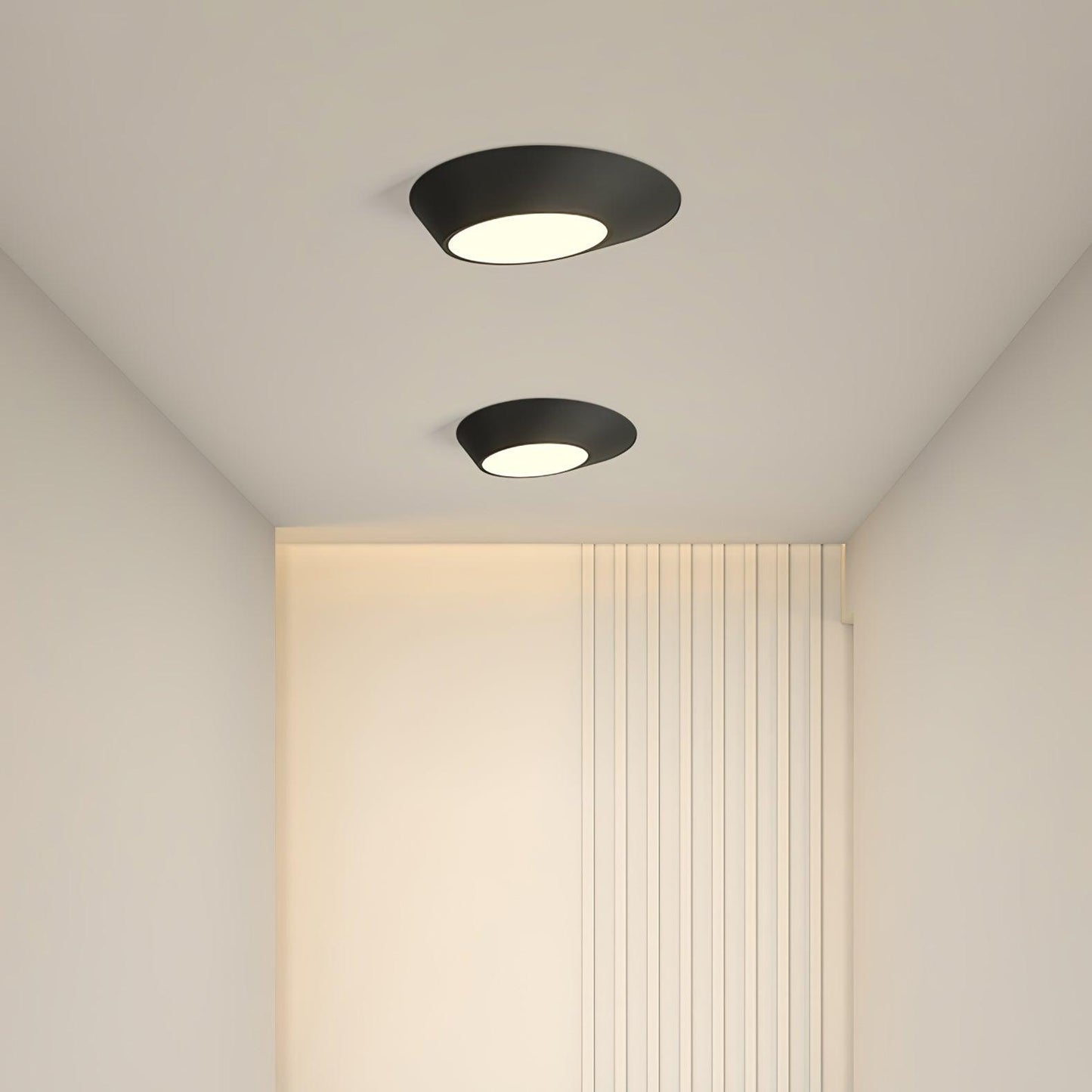 Angled Ceiling Light | Iron, Metal, Acrylic | Black, White