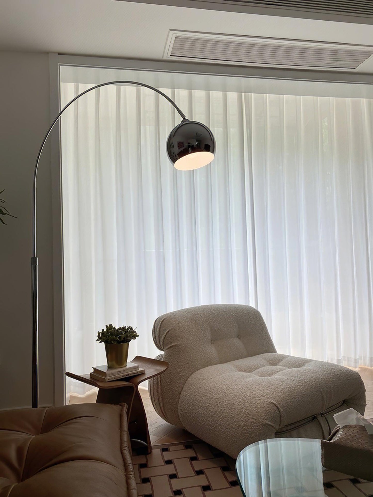 Angler Floor Lamp | Adjustable Metal Design | Black, Chrome, White