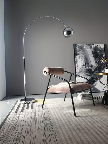 Angler Floor Lamp | Adjustable Metal Design | Black, Chrome, White