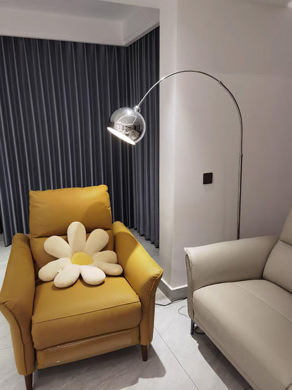 Angler Floor Lamp | Adjustable Metal Design | Black, Chrome, White