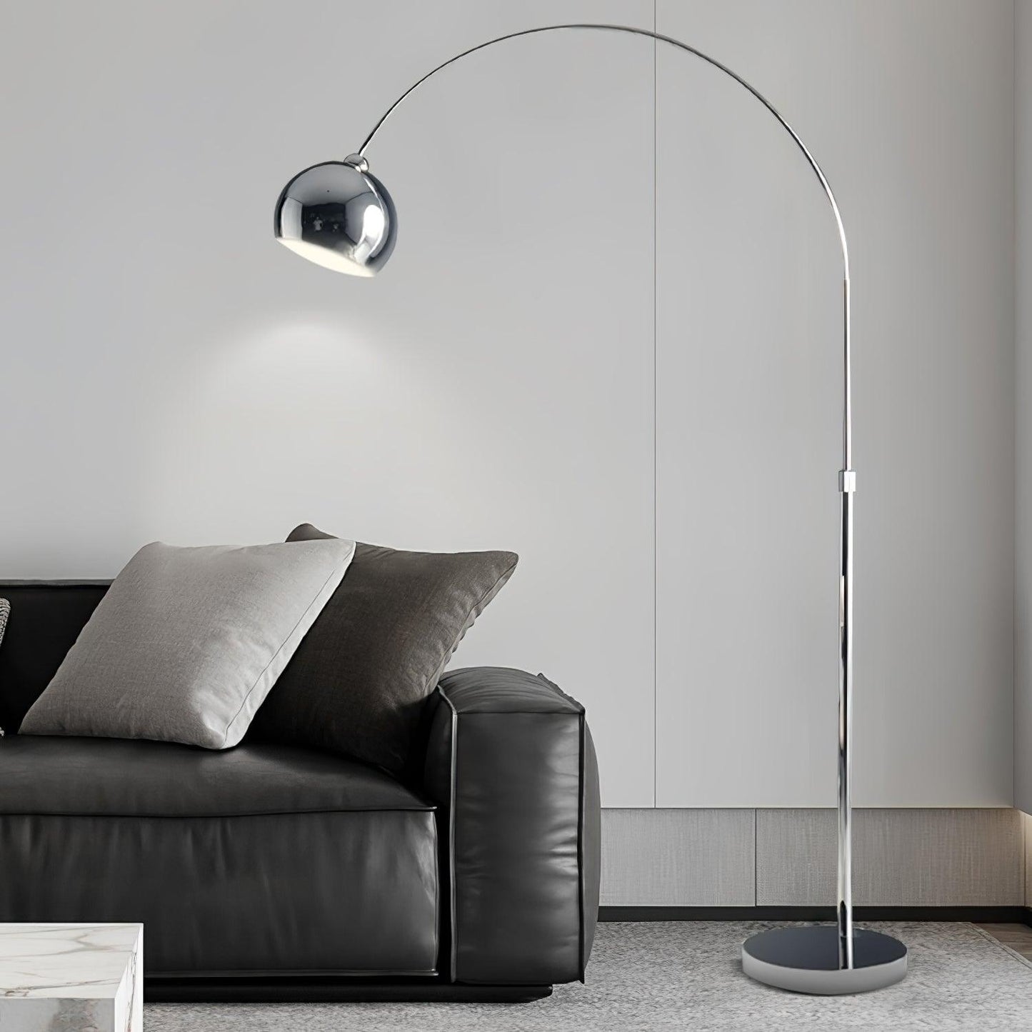 Angler Floor Lamp | Adjustable Metal Design | Black, Chrome, White