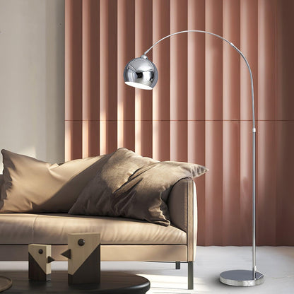 Angler Floor Lamp | Adjustable Metal Design | Black, Chrome, White