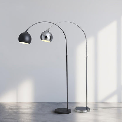 Angler Floor Lamp | Adjustable Metal Design | Black, Chrome, White