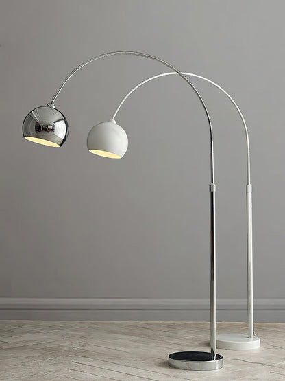 Angler Floor Lamp | Adjustable Metal Design | Black, Chrome, White