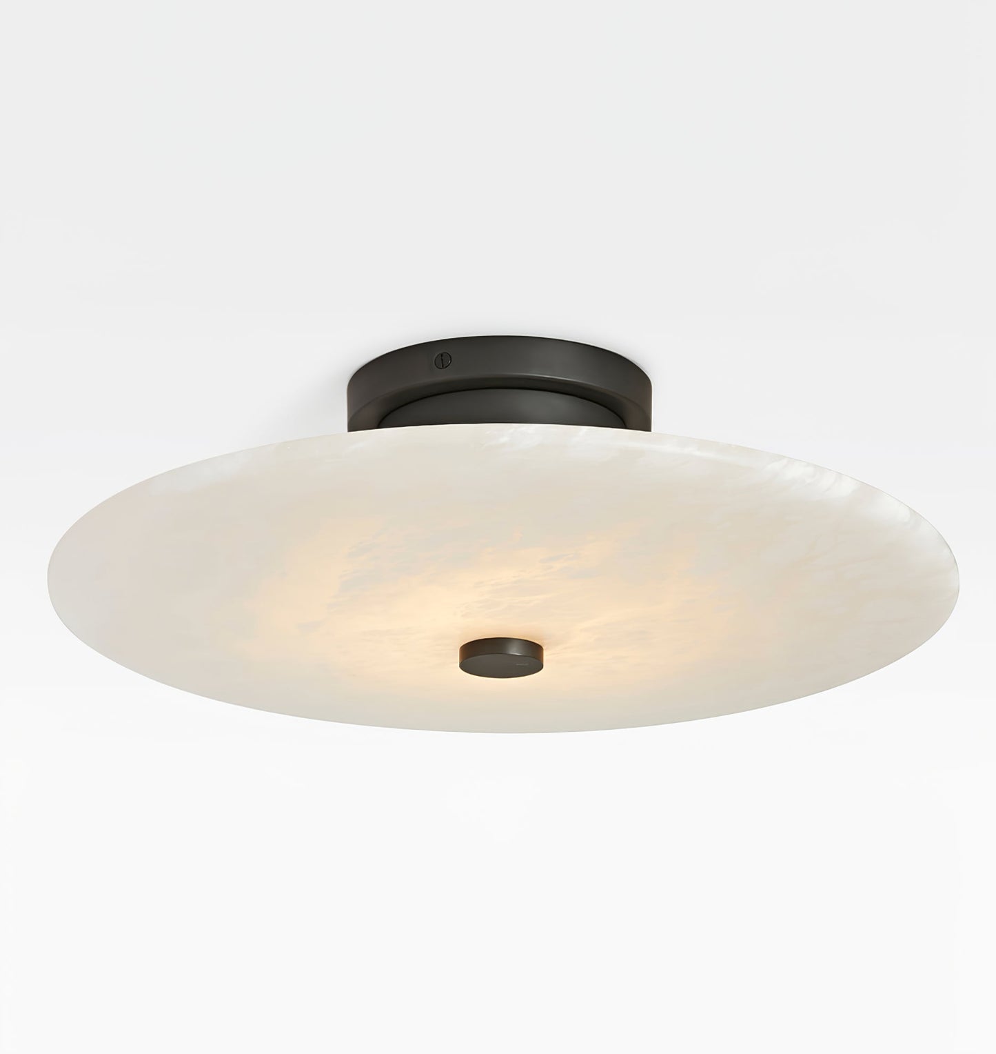 Ankeny Ceiling Lamp | Alabaster Shades | Brass/Black