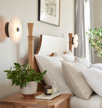 Ankeny Ceiling Lamp | Alabaster Shades | Brass/Black