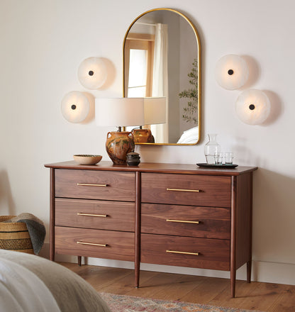 Ankeny Ceiling Lamp | Alabaster Shades | Brass/Black