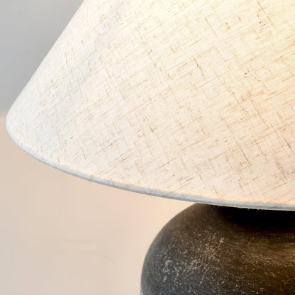 Ansel Ceramic Table Lamp | Ceramic, Fabric | Black & Beige