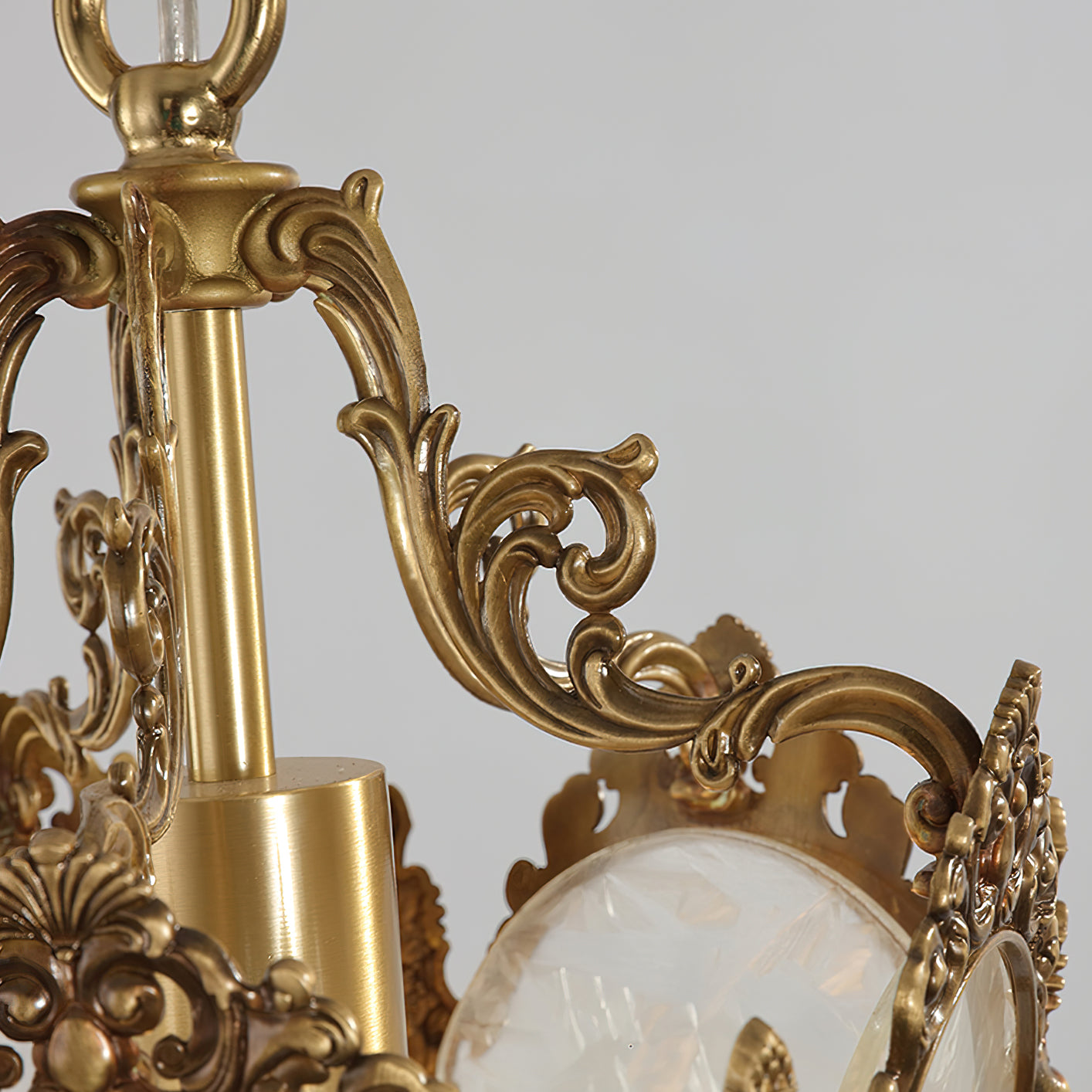 Antique Pendant Lamp | Brass & Frosted Glass | 23cm Diameter
