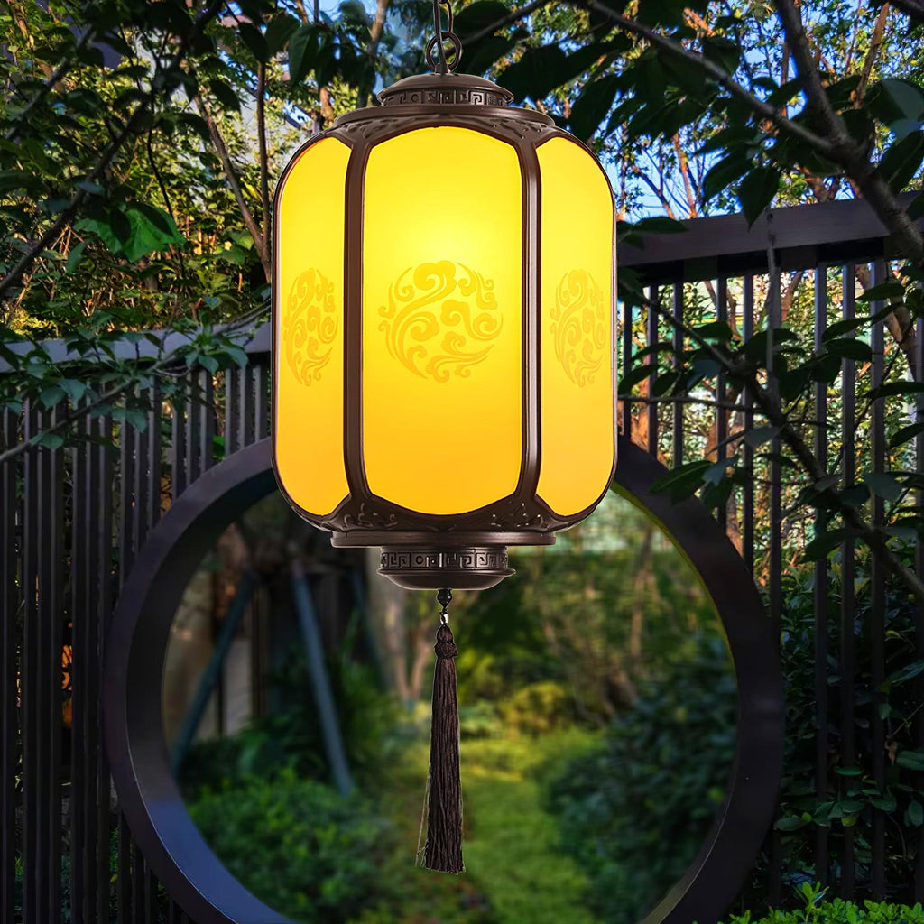 Antique Lantern Pendant Light | Outdoor | Sepia & Yellow