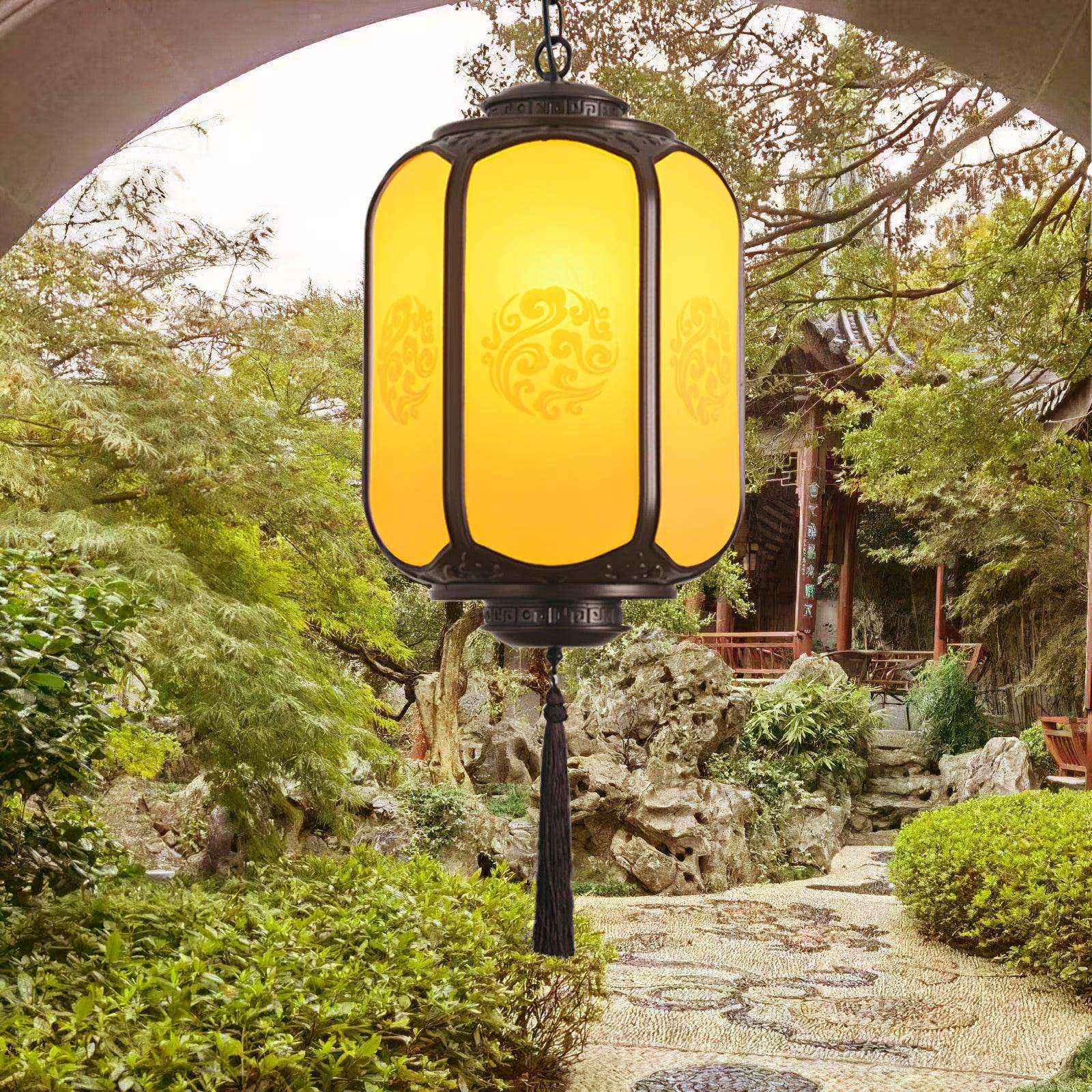 Antique Lantern Pendant Light | Outdoor | Sepia & Yellow