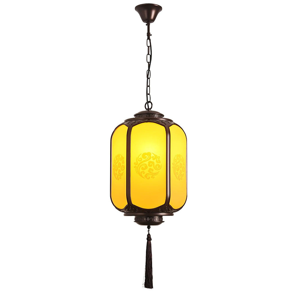 Antique Lantern Pendant Light | Outdoor | Sepia & Yellow