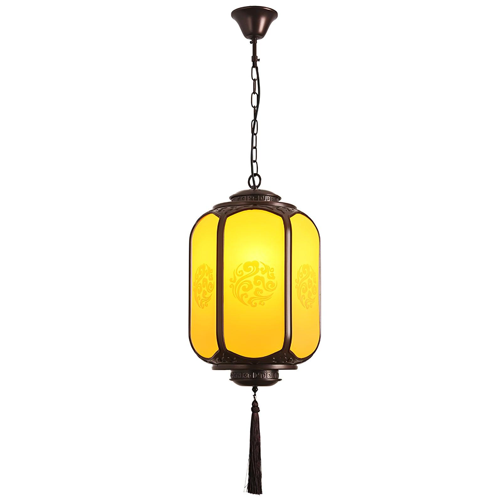 Antique Lantern Pendant Light | Outdoor | Sepia & Yellow