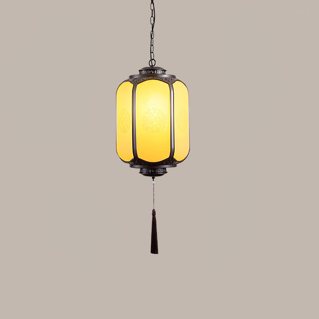 Antique Lantern Pendant Light | Outdoor | Sepia & Yellow