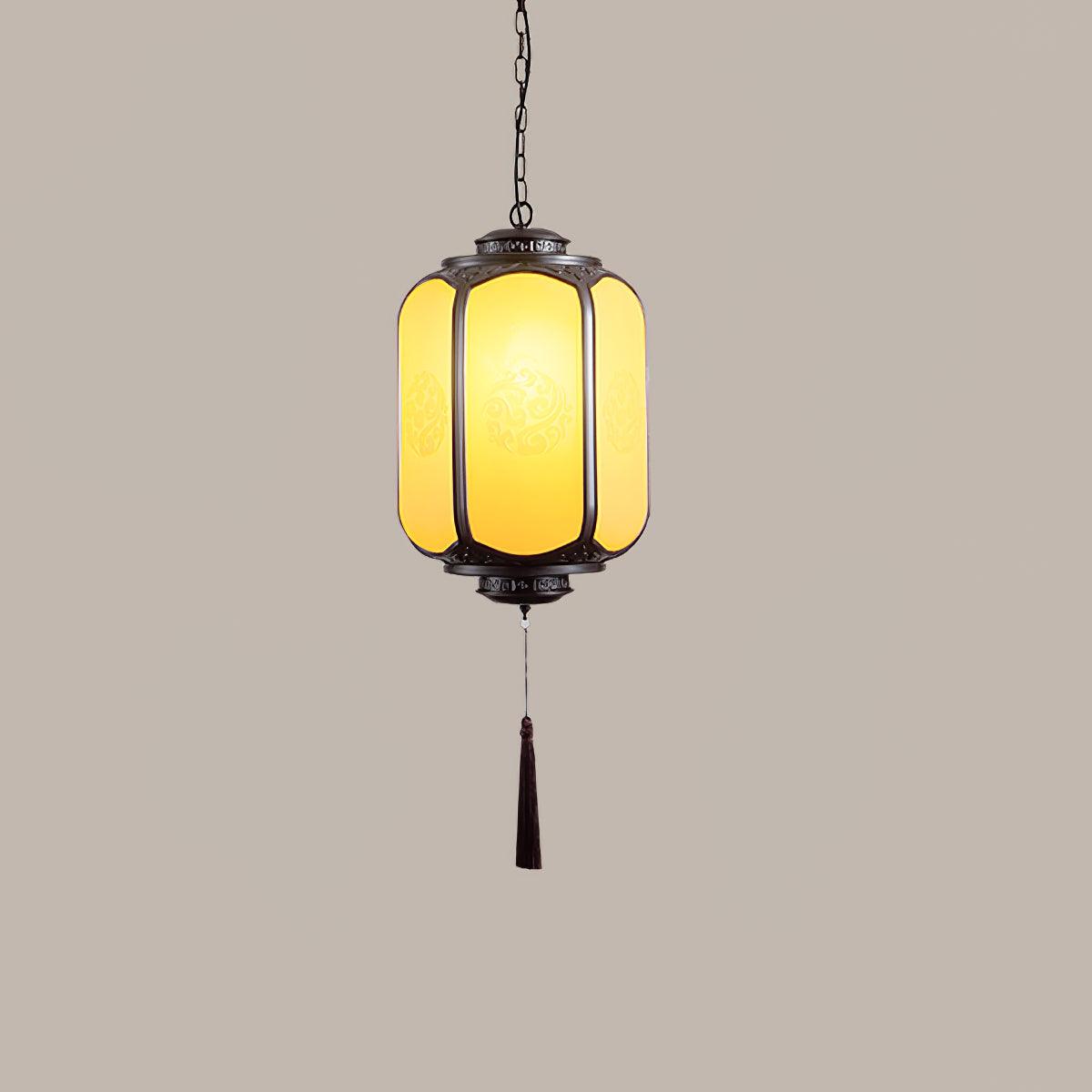 Antique Lantern Pendant Light | Outdoor | Sepia & Yellow