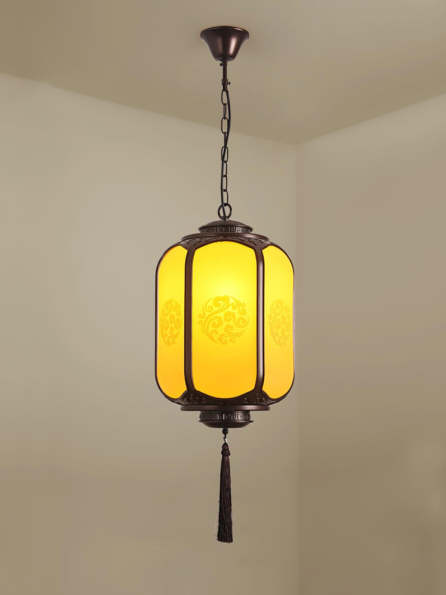 Antique Lantern Pendant Light | Outdoor | Sepia & Yellow