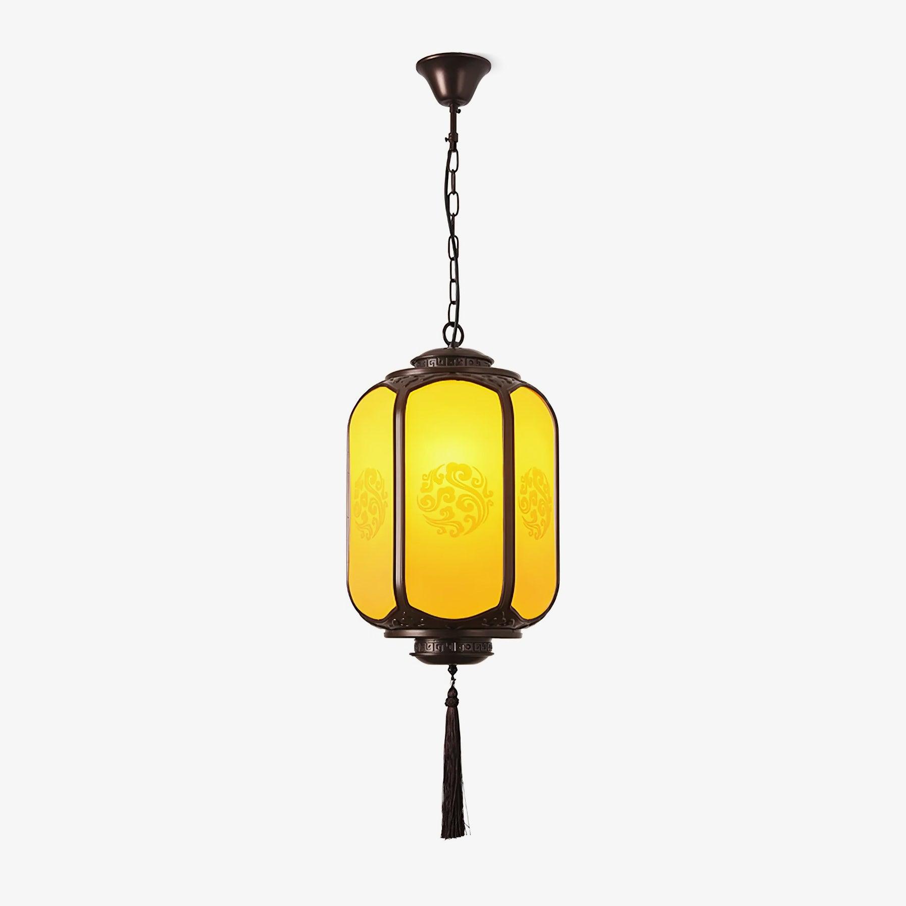 Antique Lantern Pendant Light | Outdoor | Sepia & Yellow