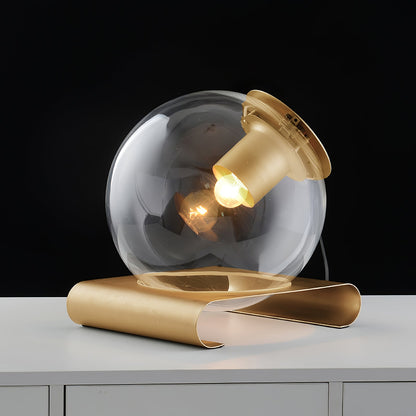 Anvia Glass Table Lamp | Metal & Glass | Gold