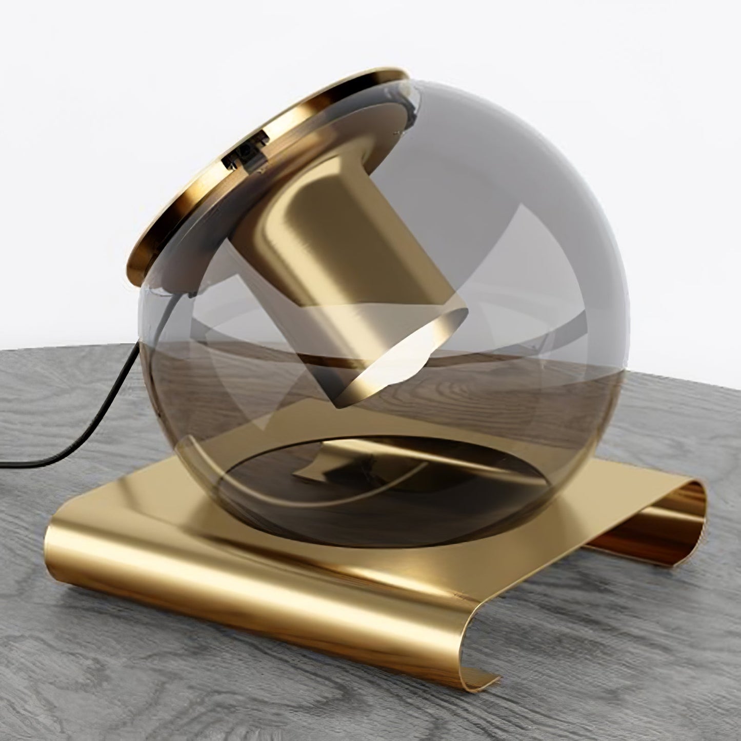Anvia Glass Table Lamp | Metal & Glass | Gold