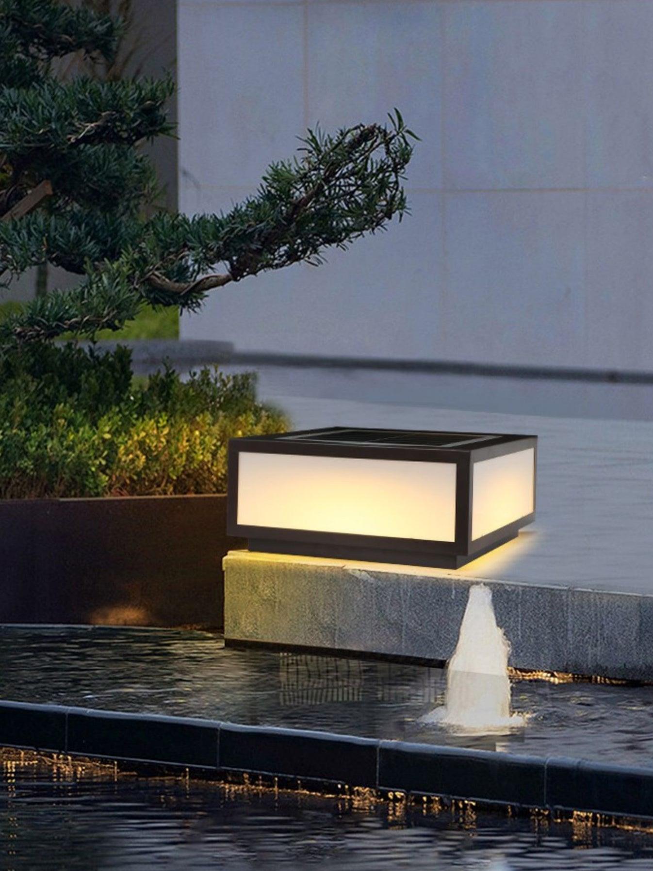 Outdoor Solar Post Light | Stainless Steel & Acrylic | Black & White