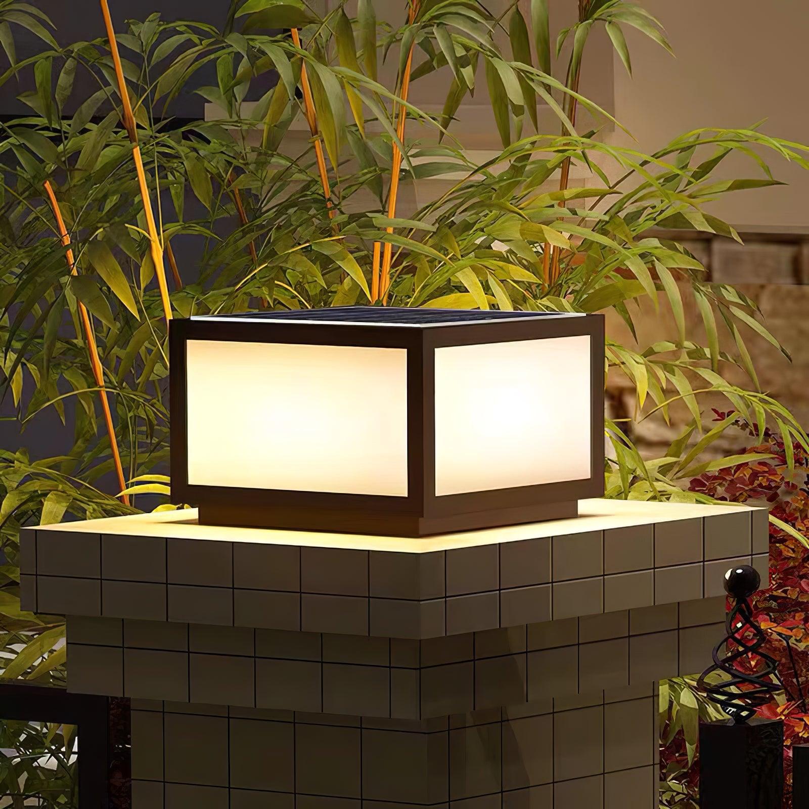 Outdoor Solar Post Light | Stainless Steel & Acrylic | Black & White