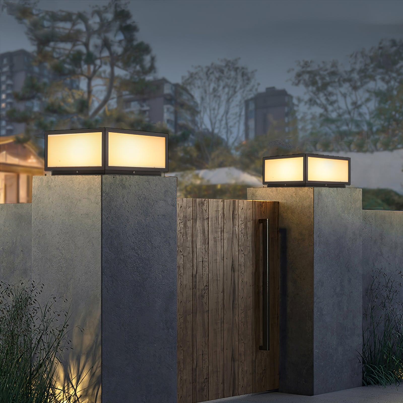 Outdoor Solar Post Light | Stainless Steel & Acrylic | Black & White