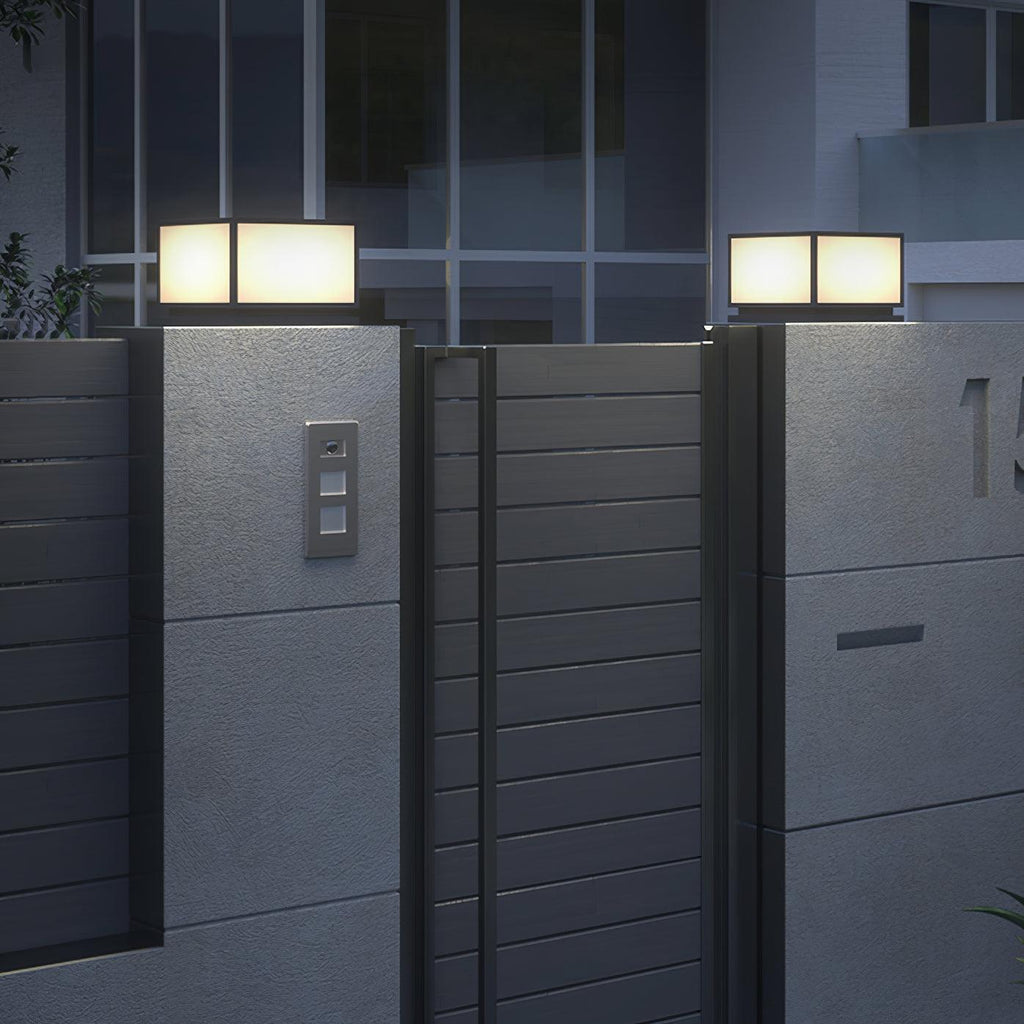 Outdoor Solar Post Light | Stainless Steel & Acrylic | Black & White