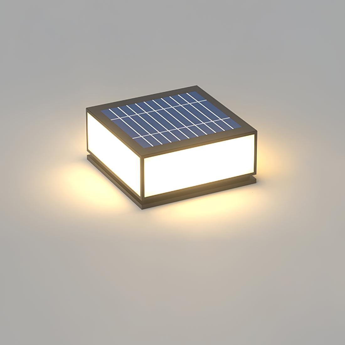 Outdoor Solar Post Light | Stainless Steel & Acrylic | Black & White