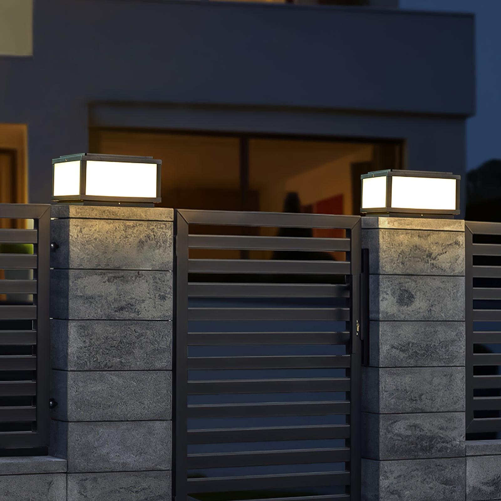 Outdoor Solar Post Light | Stainless Steel & Acrylic | Black & White