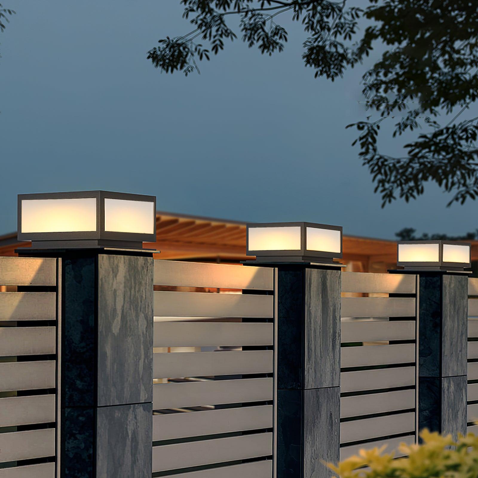 Outdoor Solar Post Light | Stainless Steel & Acrylic | Black & White