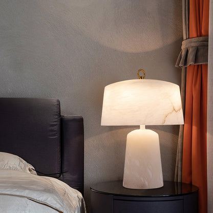 Aogashima Table Lamp | Marble & Brass | White & Brass