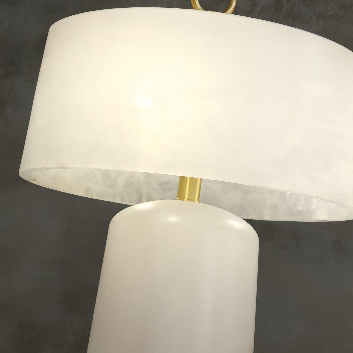 Aogashima Table Lamp | Marble & Brass | White & Brass