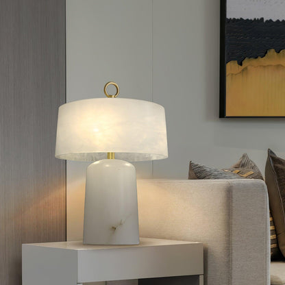 Aogashima Table Lamp | Marble & Brass | White & Brass