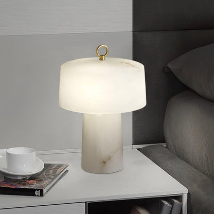 Aogashima Table Lamp | Marble & Brass | White & Brass