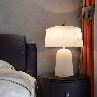 Aogashima Table Lamp | Marble & Brass | White & Brass