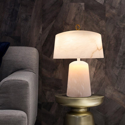 Aogashima Table Lamp | Marble & Brass | White & Brass