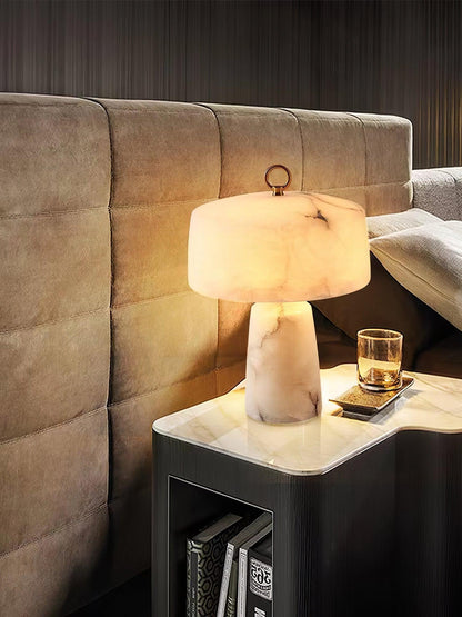 Aogashima Table Lamp | Marble & Brass | White & Brass