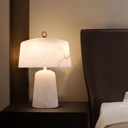 Aogashima Table Lamp | Marble & Brass | White & Brass