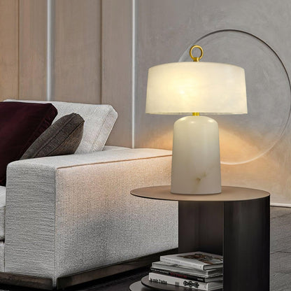Aogashima Table Lamp | Marble & Brass | White & Brass