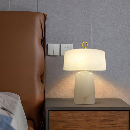 Aogashima Table Lamp | Marble & Brass | White & Brass